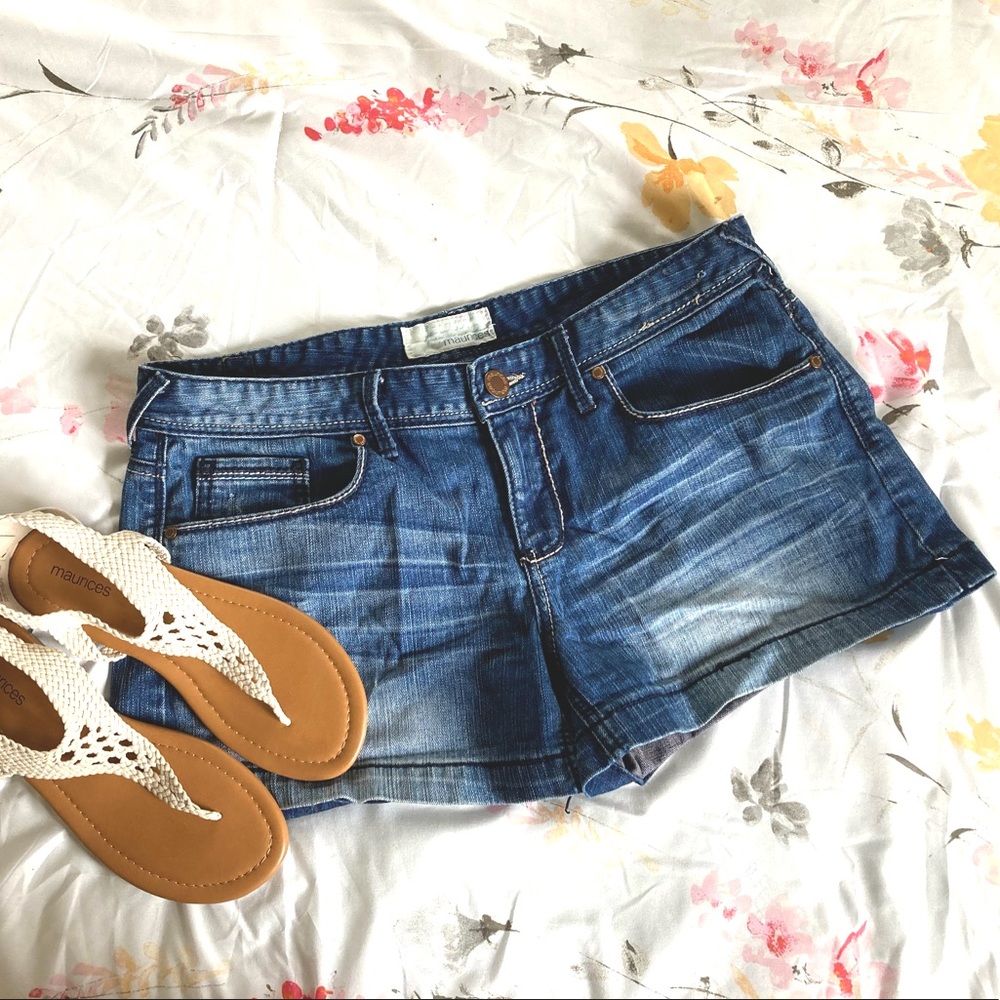 Maurice Jean Denim Distressed Shorts 11/12